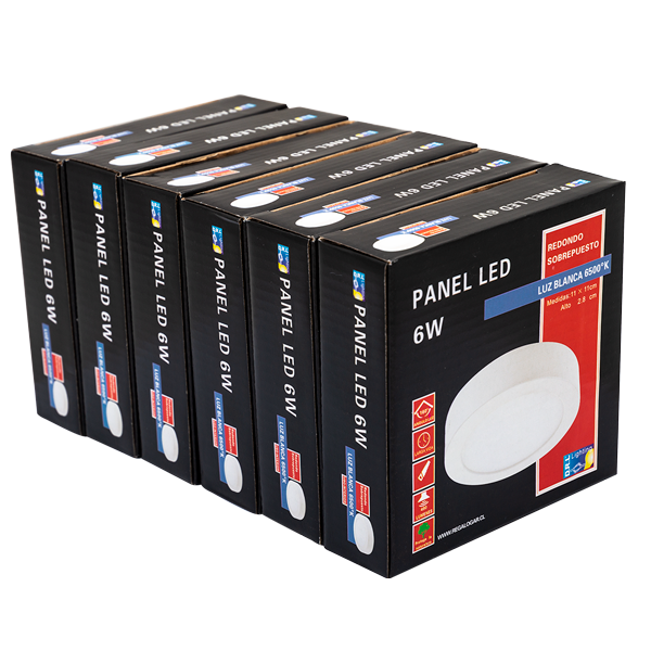 Panel Led Sobrepuesto Pack 6 Unidades