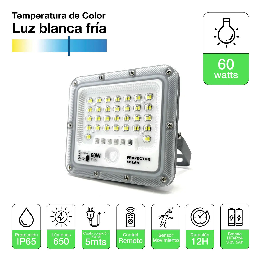PROY.LED SOLAR 60W - Imagen 3