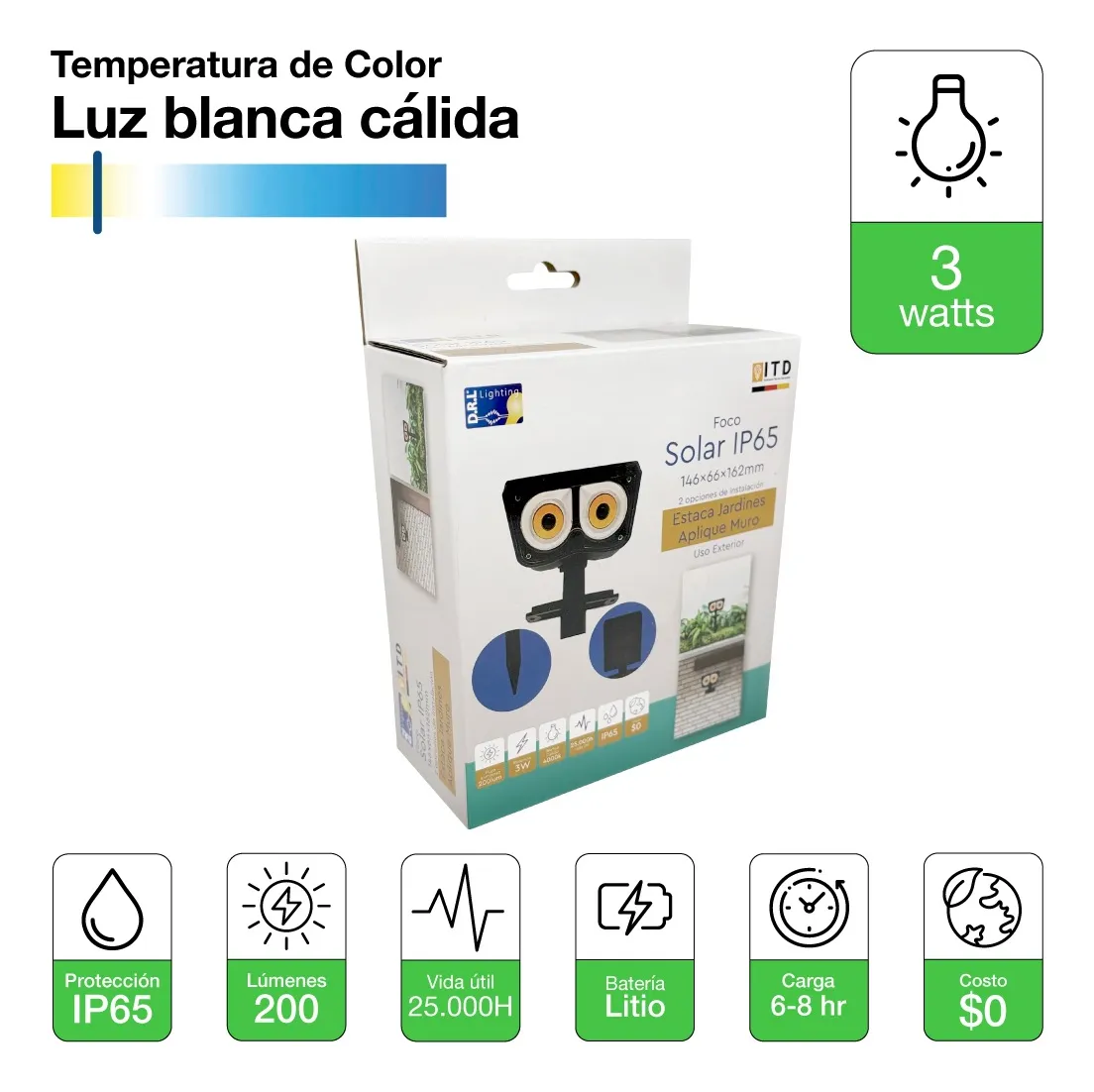 FOCO SOLAR MURO Y ESTACA - Imagen 5